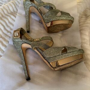 Jimmy Choo Glittering Gold and Silver Heels